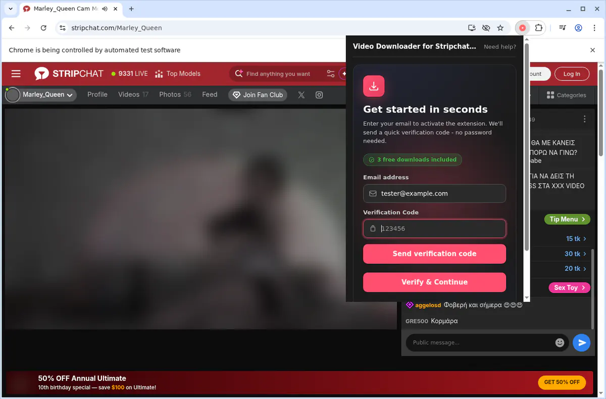 Stripchatvr Video Downloader browser extension screenshot 5